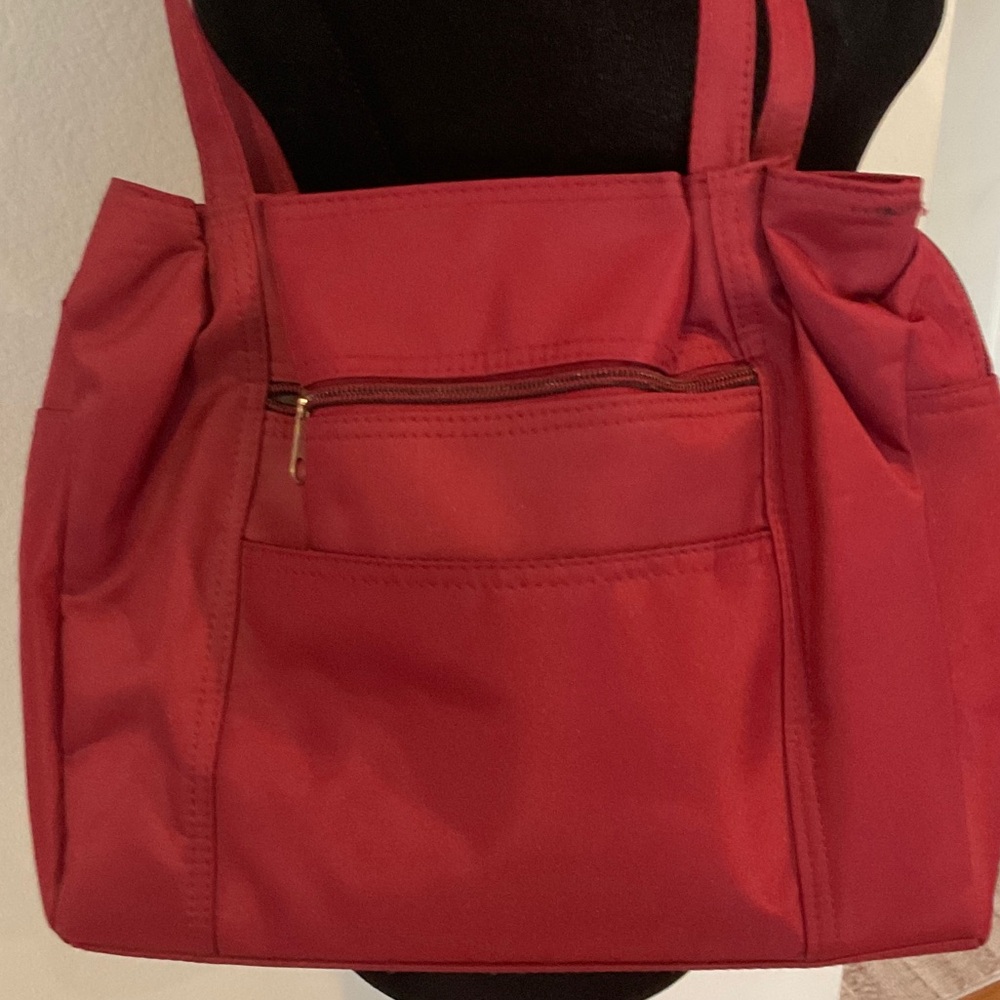 Women's Burgundy Shoulder Tote Bag - Picture 6 of 9